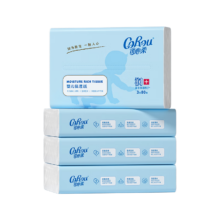 可心柔 V9婴儿纸巾 3层80抽*4包 乳霜保湿云柔巾 试用回购立减5元