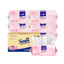 得宝 TEMPO 悬挂式洗脸巾 70抽*6包 XL码 乳霜护肤一次性毛巾 绵柔巾婴儿