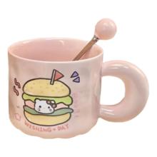 再降价：可爱fufu汉堡生日蛋糕马克杯带盖勺 陶瓷杯 350ml 送女生高颜值礼物