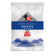 中盐 精制食用盐（未加碘）300g*9袋 井矿盐 家庭装