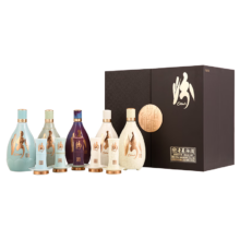 PLUS会员：汾酒 青花·五大名窑 53度 375ml*5瓶 礼盒装 含酒具