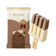 中街1946 中式冰淇淋雪糕 （黑白半巧80g+原味牛乳72g）*9件