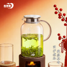 闭眼买、PLUS：青苹果 耐热玻璃水壶 1.95升 大容量凉水壶 茶水分离