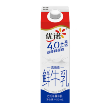 优诺 全脂高钙鲜牛乳 屋顶盒 950ml