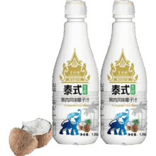 宇兴旺 泰式椰子汁奶饮料 1.25L*2瓶 家庭装风味饮品