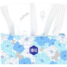 漫花 山茶花抽纸 5层 400张*6包 原木纸巾 大尺寸餐巾纸