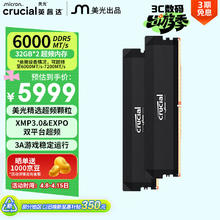 英睿达 64GB（32GB×2）DDR5 6000 台式机内存条 Pro系列 美光（原镁光）原厂颗粒 CL40超频 AI电脑配件