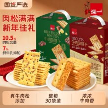 天降礼金：泓一 牛肉馅酥脆夹心饼干 肉松味 新年健康整箱