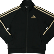 adidas 儿童运动夹克 秋季款 男女童同款外套 152 黑/金