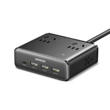 绿联 S6 桌面充电站 8孔总控 1.5米 USB插排 氮化镓20W多口快充