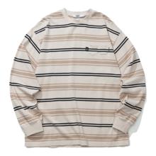 nautica white sail 白帆×CityBoy 中性经典条纹时尚百搭长袖圆领T恤TW4309 月白色1TW M