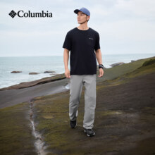 Columbia 哥伦比亚 男女圆领透气运动短袖T恤 AE8963 010 黑色 XL (185/104A)