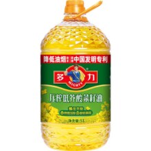 88VIP：多力 物理压非转基因低芥酸菜籽油 5L*1桶 拍2件