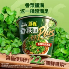 香气拉满！康师傅 真味道 香菜香辣牛肉方便面 5袋