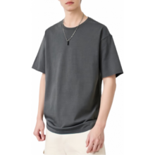 红豆 短袖男 重磅纯棉T恤 圆领打底衫 铁灰 XL（125-140斤）