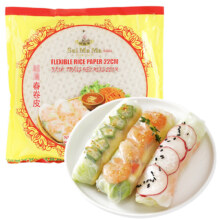 水妈妈 越南春卷皮米纸 0脂透明薄饼 米皮卷 280g   展艺甜辣酱