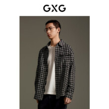 GXG 黑白千鸟格小香风雪尼尔长袖衬衫 GEX10315153