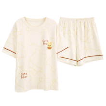 猫人 MiiOW 睡衣女士夏季纯棉短袖睡裤家居服套装 9883 L 适95-110斤