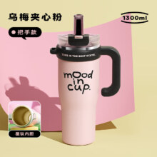 物生物 RELEA 巨无霸吸管保温杯 1.3L 覆钛内胆 带茶漏 乌梅夹心粉