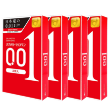PLUS：冈本 001 避孕套 超薄标准3只*4盒 成人情趣计生用品