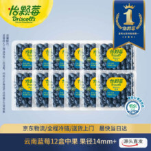 怡颗莓Driscoll's 云南蓝莓 14mm+ 12盒装 约125g/盒