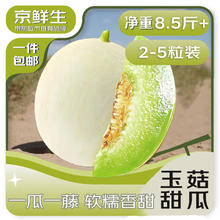 再降价：京鲜生 海南头茬玉菇甜瓜 8-9斤 3-4粒装 水果源头直发包邮