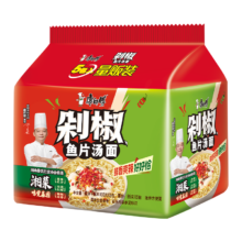康师傅 经典剁椒鱼片汤面 105g*5 泡面袋装速食