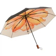 再降价：蕉下 双层小黑伞 经典大花遮阳伞 黑胶防晒 晴雨伞