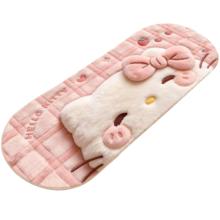 粉色KT猫 毛绒加厚地垫 40cm*60cm 1件